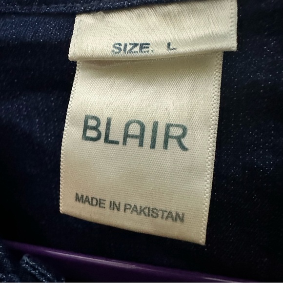 Blair Embroidered Denim Jacket Button Up Blue Weekend Retro Large - Picture 11 of 12